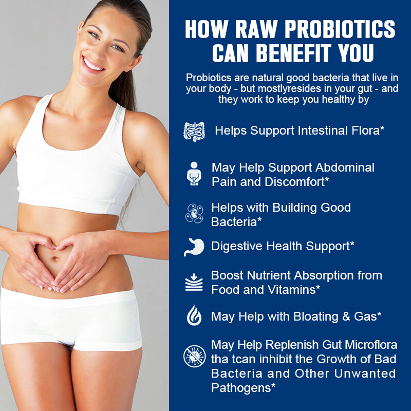 120Pcs Raw Probiotic Enzyme Capsules 100 Billion CFU Digestive Health Supplement