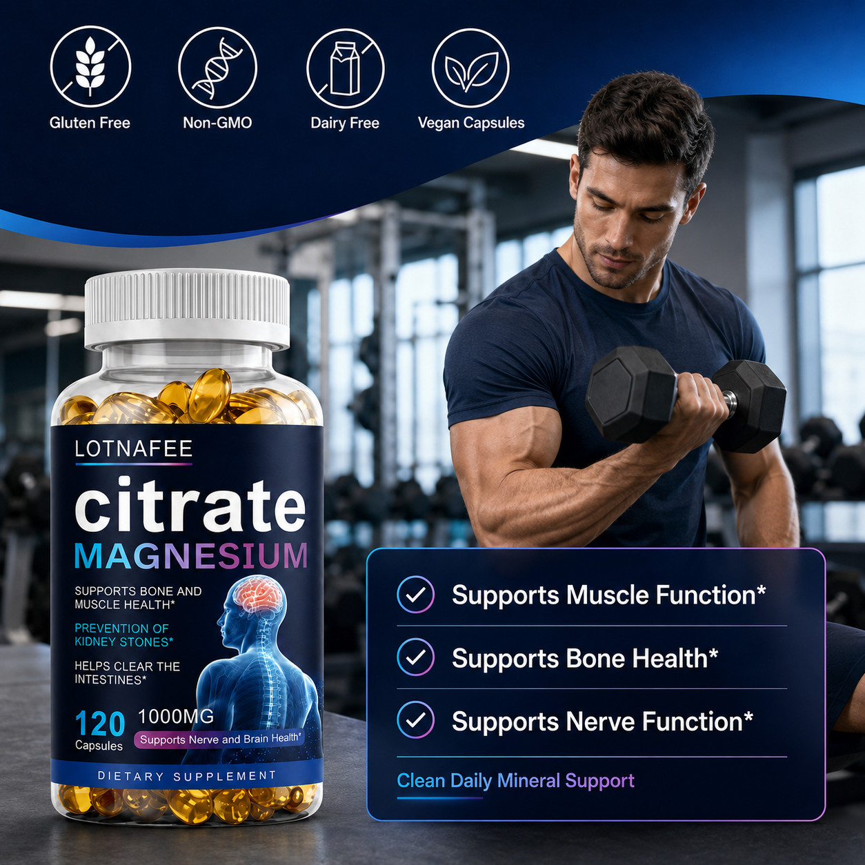 Magnesium Citrate 1000mg Capsules Super Strong Effective Capsules 120 Softgels