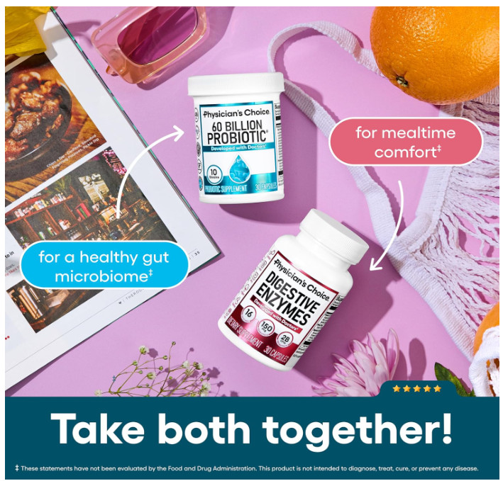 Physician’s CHOICE Probiotics 60 Billion CFU 30 Caps Digestive Gut Health