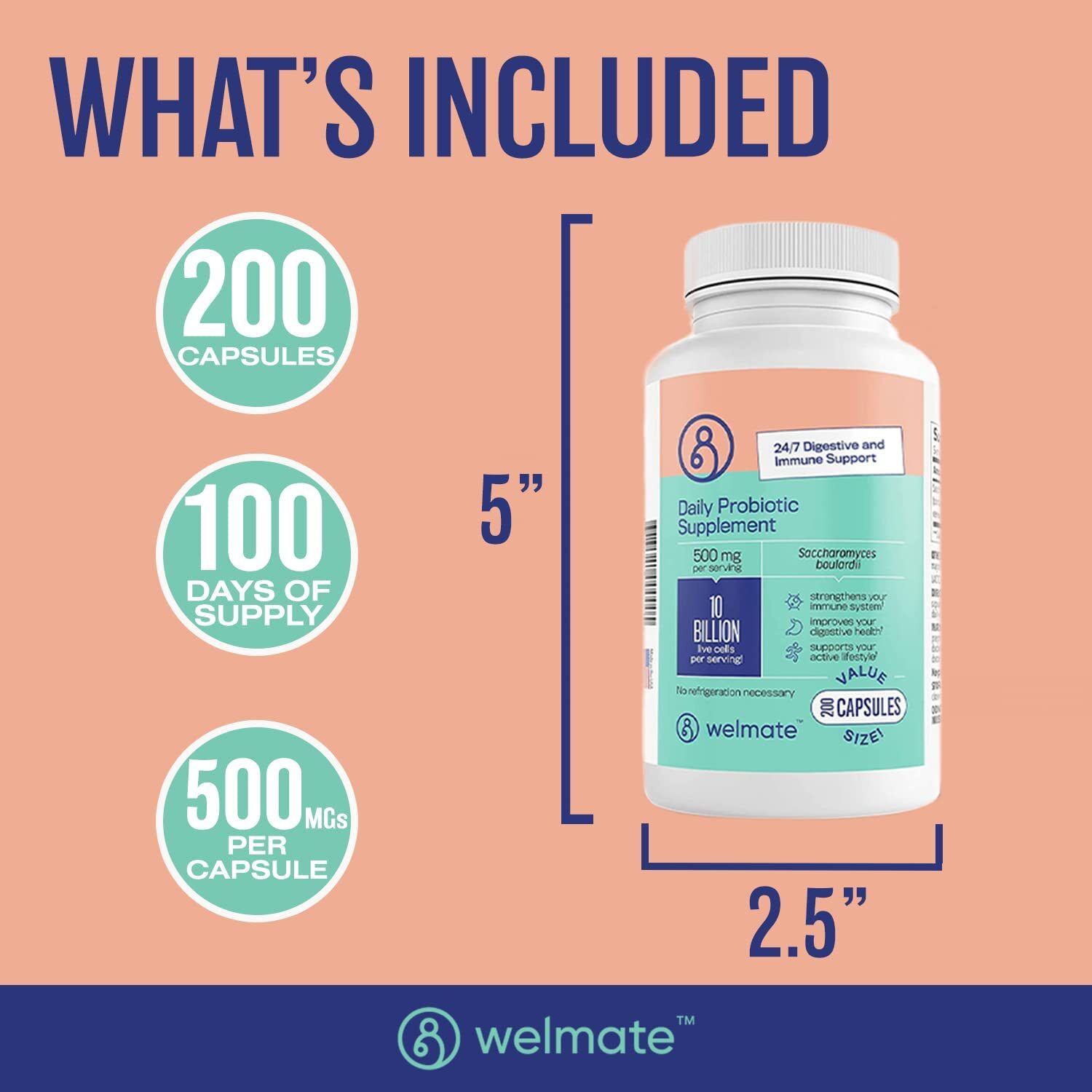 Daily Probiotic | Saccharomyces Boulardii | 200 Ct | Strengthens Immune System
