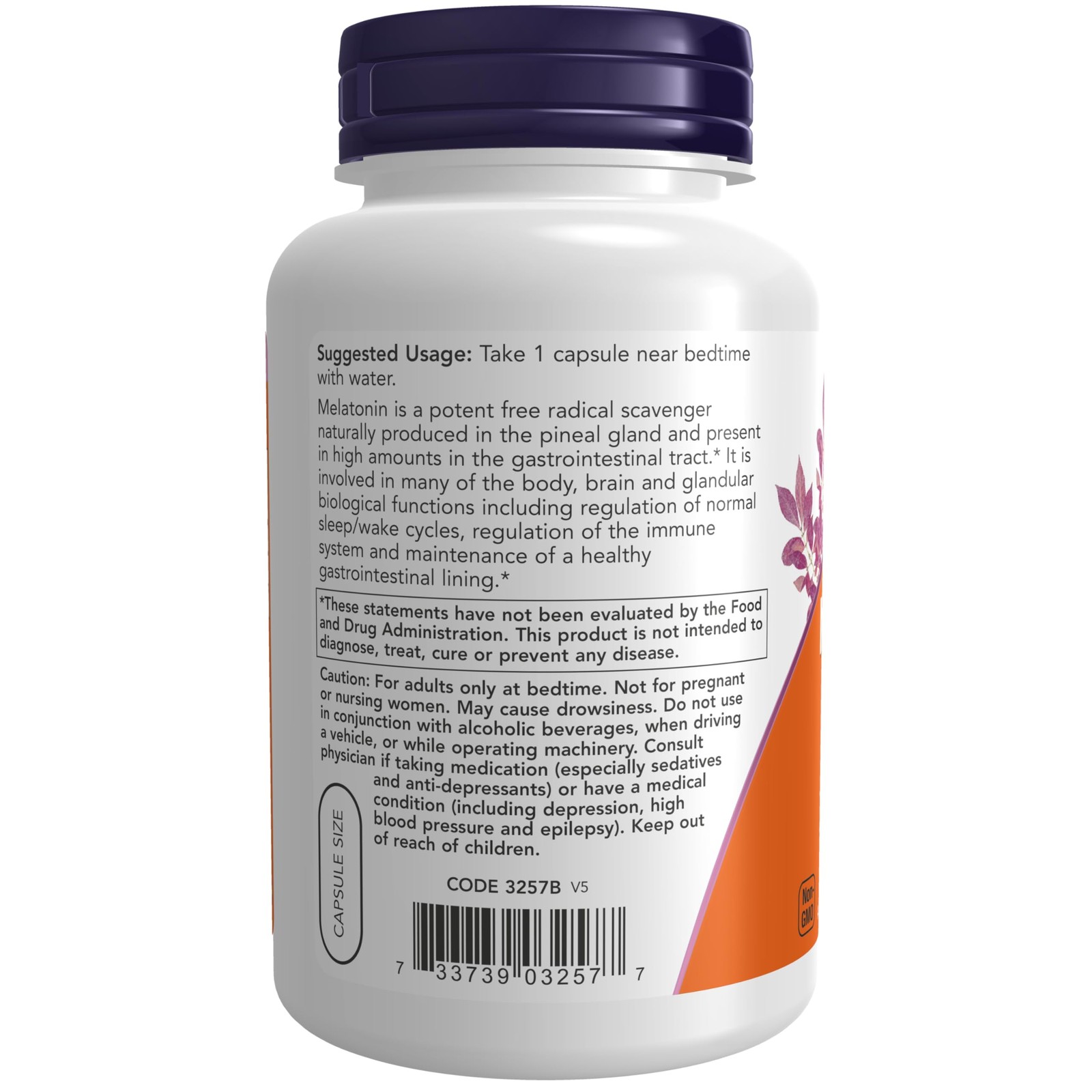 (EXP 06/2028) (2 Pack) Now Foods Melatonin 3mg 180 Caps