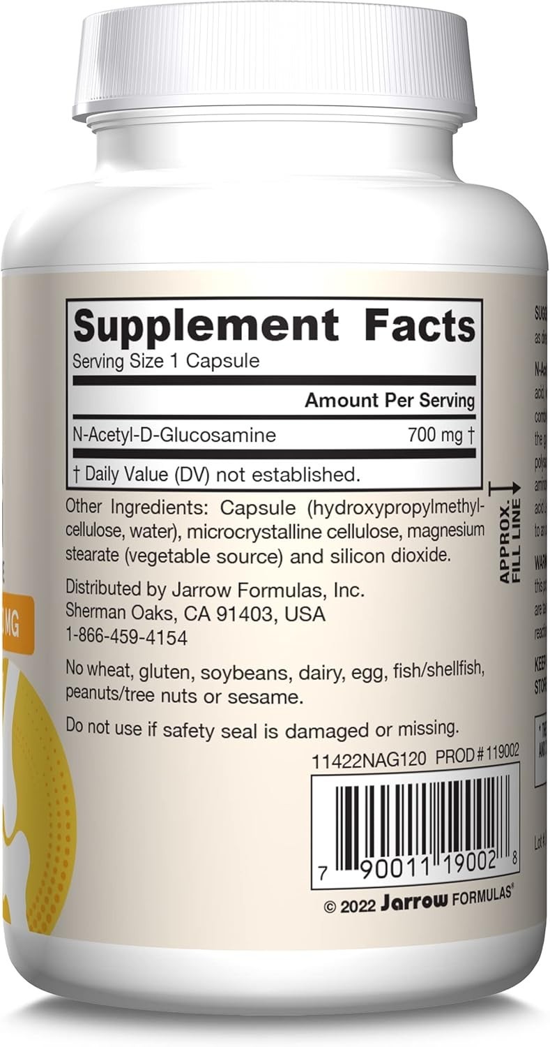 N-A-G 700 mg – Gluten-Free Veggie Capsules for Joint Health Support – 120 Count