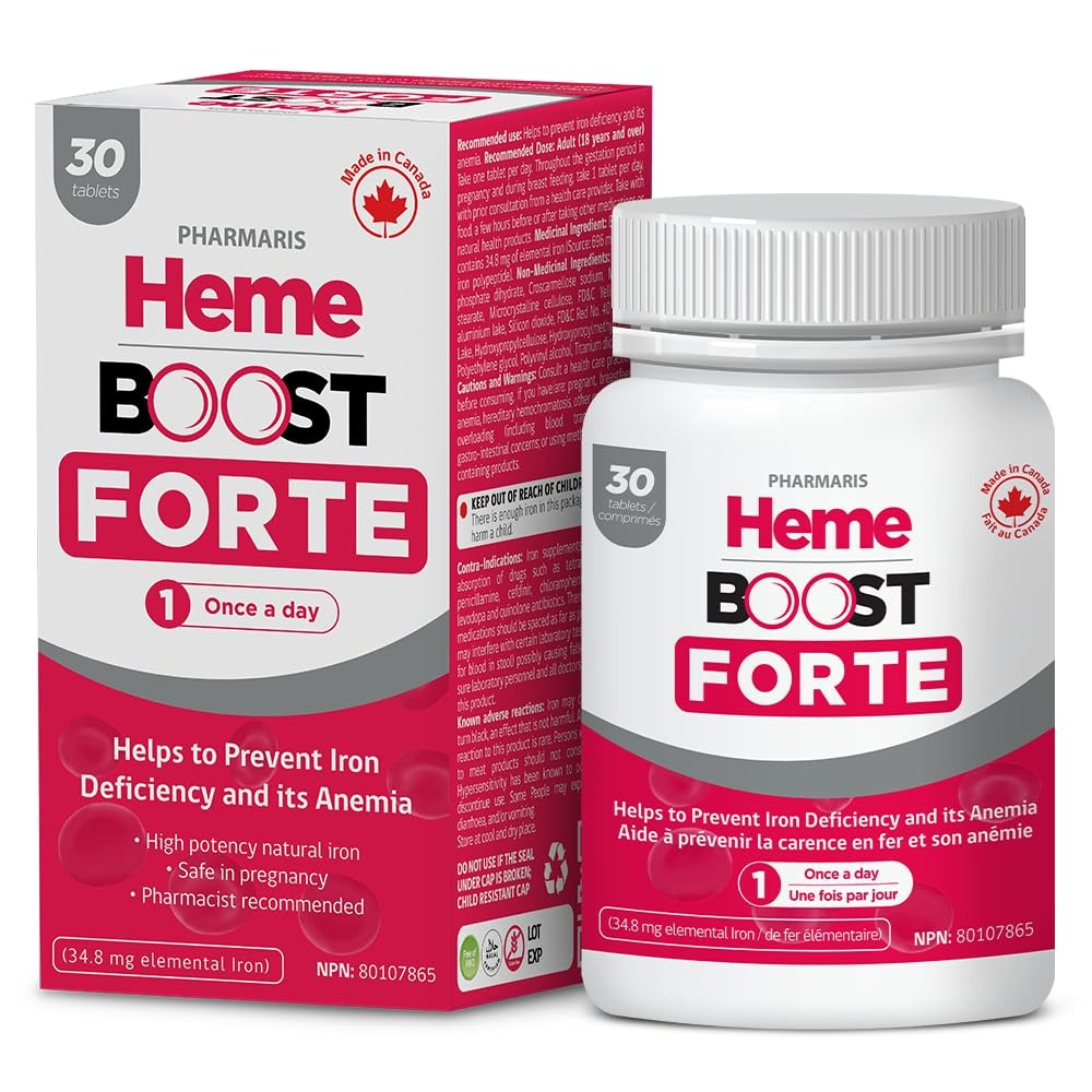 Hemeboost Forte 34.8 mg (696 Heme Iron Pills), High 30 Count (Pack of 1)