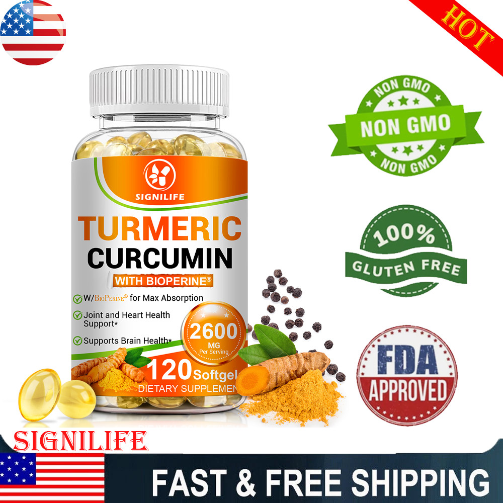 Turmeric Curcumin 2600mg w/ BioPerine Black Pepper Triple Strength Capsules