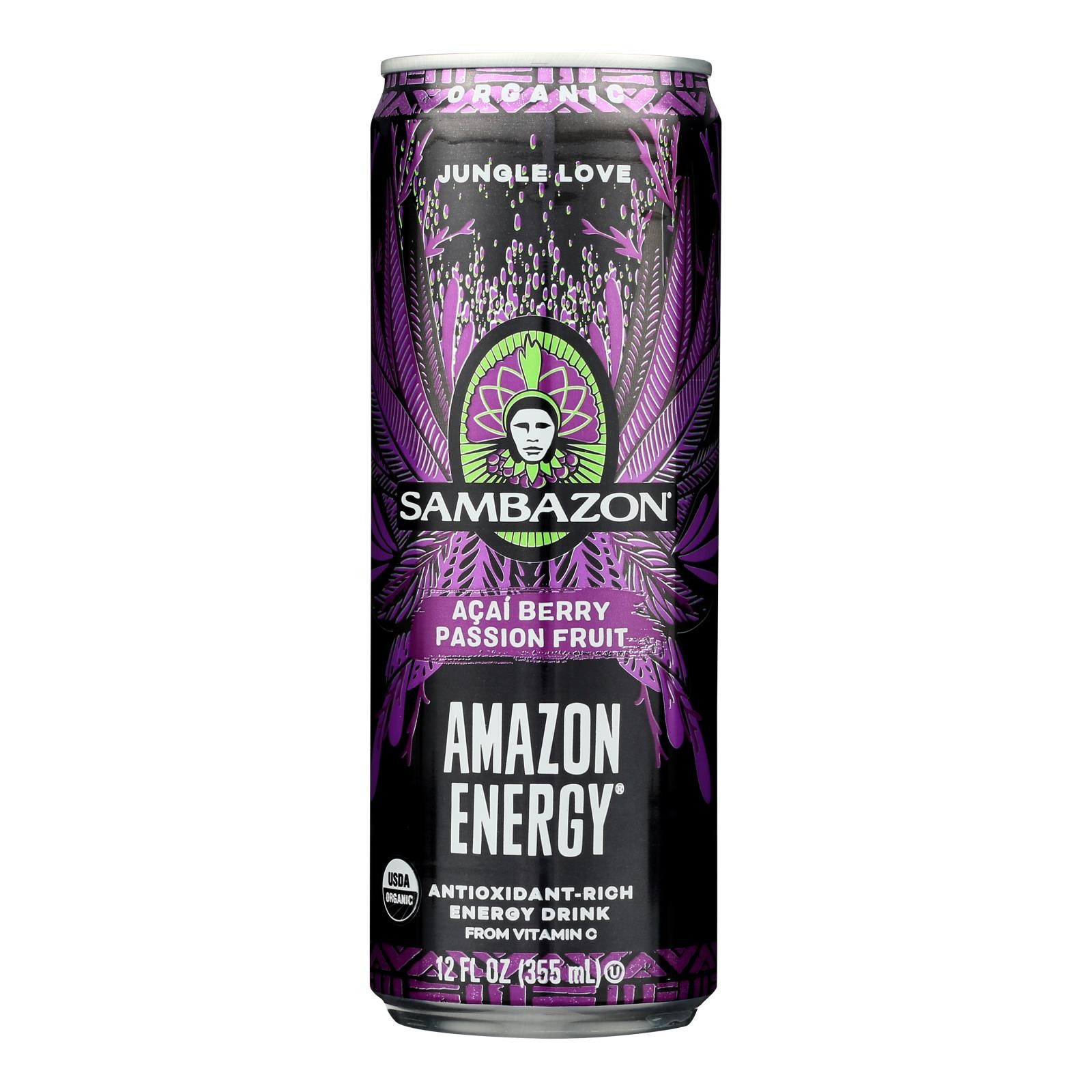 Sambazon Organic Amazon Energy Drink – Jungle Love – Case of 12 – 12 fl oz