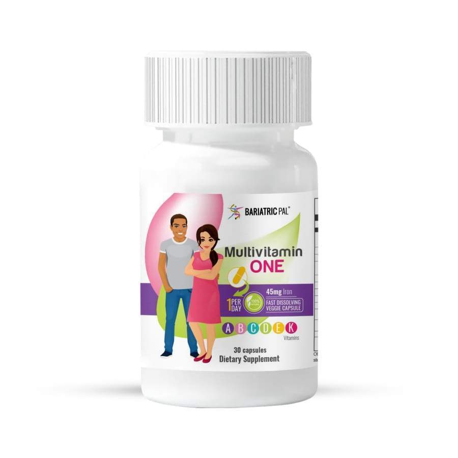 BariatricPal Multivitamin ONE “1 per Day!” Veggie Capsule with 45mg Iron