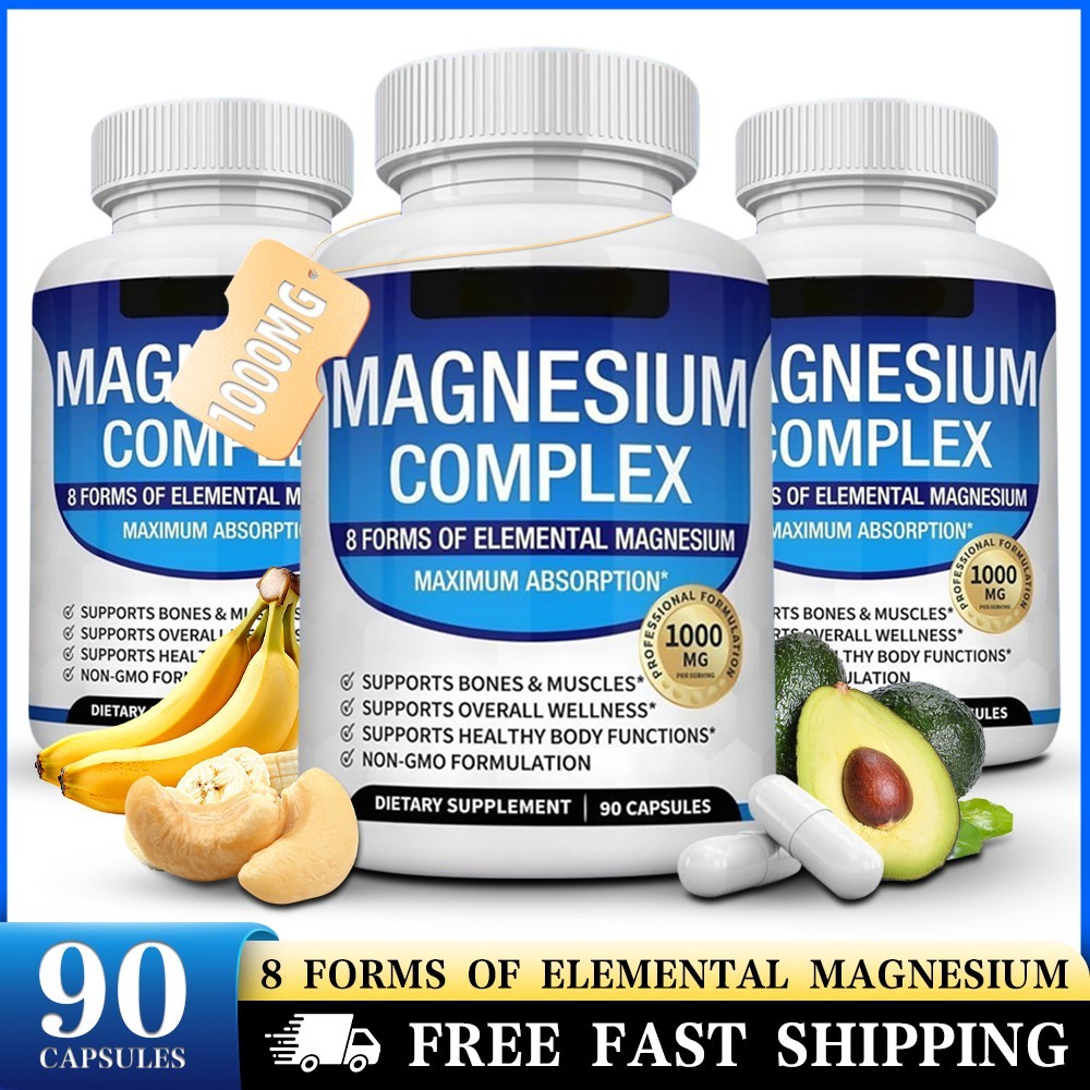 Complex Elemental Supplement 8 Magnesium 1000mg – Vegan Non-GMO 90 Capsules