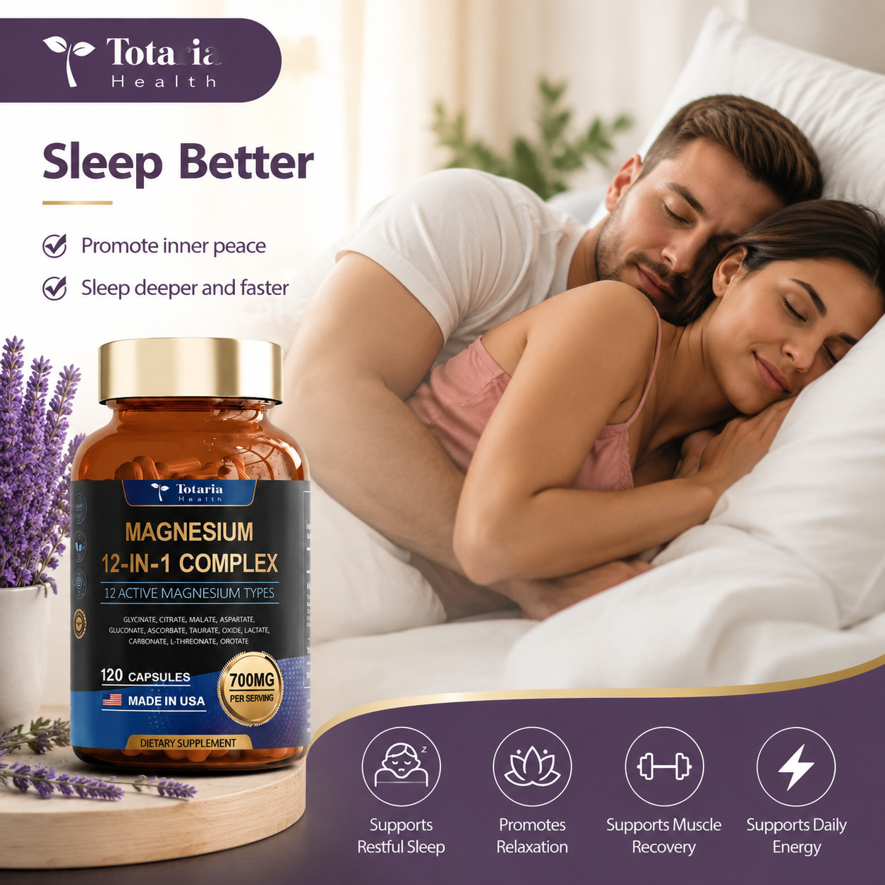 12-in-1 Magnesium Complex 700mg – High Absorption for Daily Muscle & Relaxation