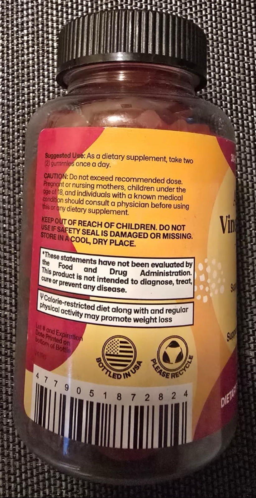 Apple Cider Vinegar Gummies By Colon Broom! Exp 05/2026!