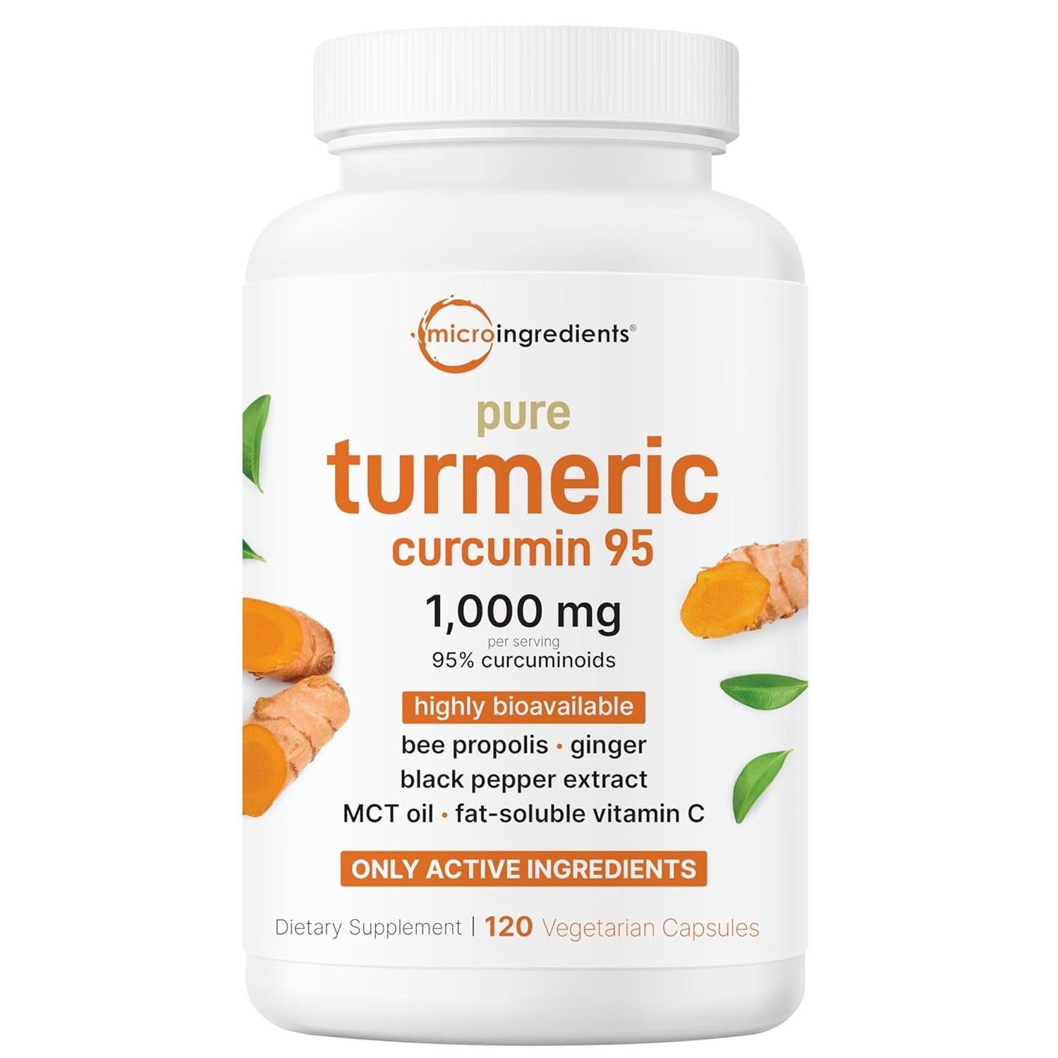 3PACK Micro Ingredients Turmeric Curcumin 1,000mg 6-in-1 Complex 120 Capsules