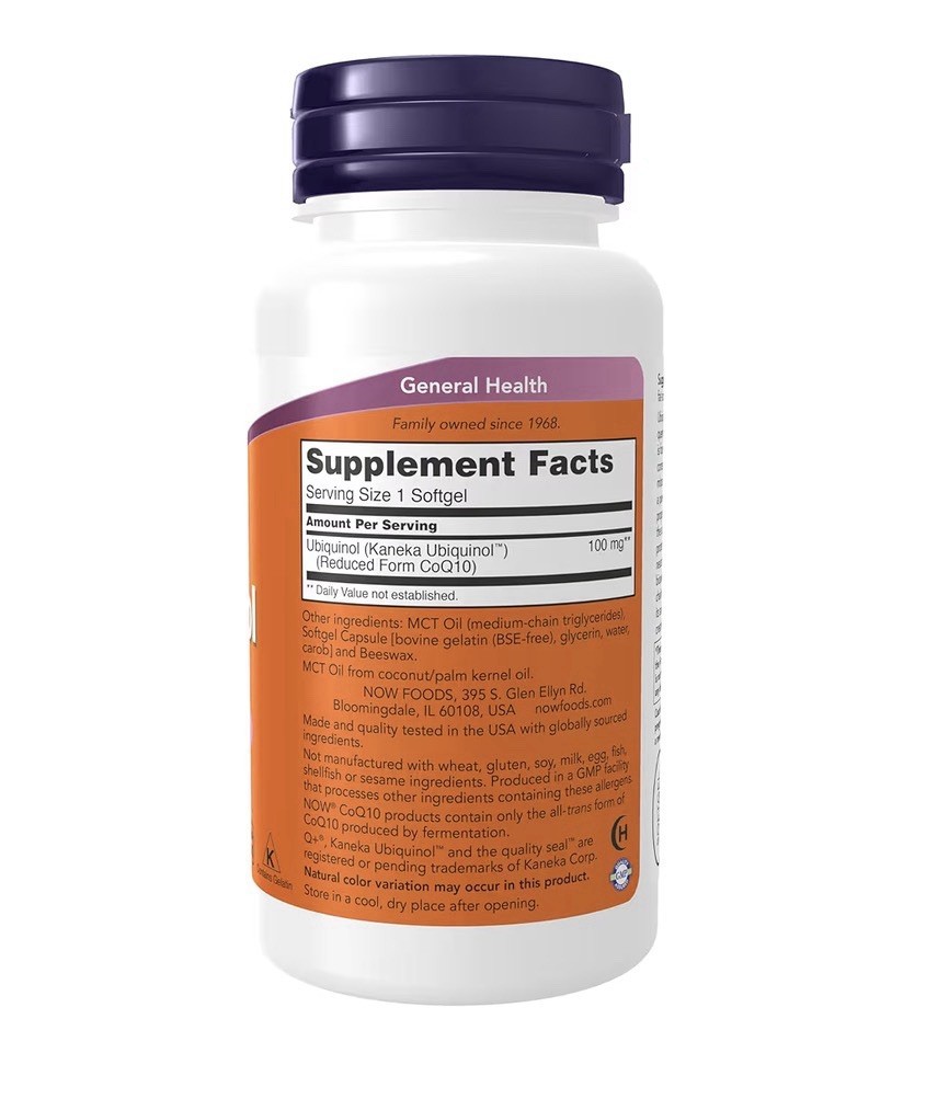Nowfoods Ubiquinol 100mg 60 Cap / Exp 02/2028