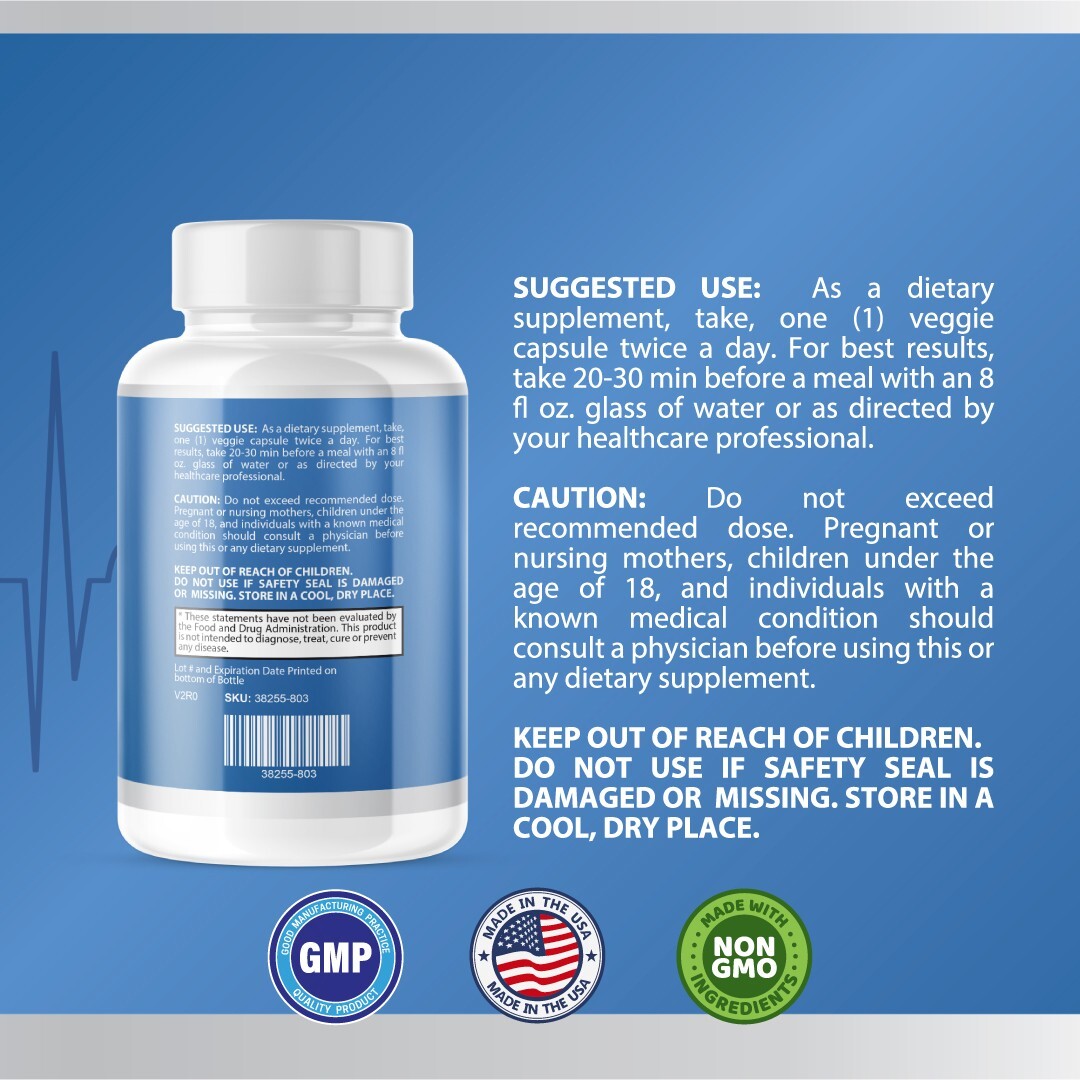 Bazopril- Cardiovascular Health, Blood Pressure & Sugar Support- 12 Bottles
