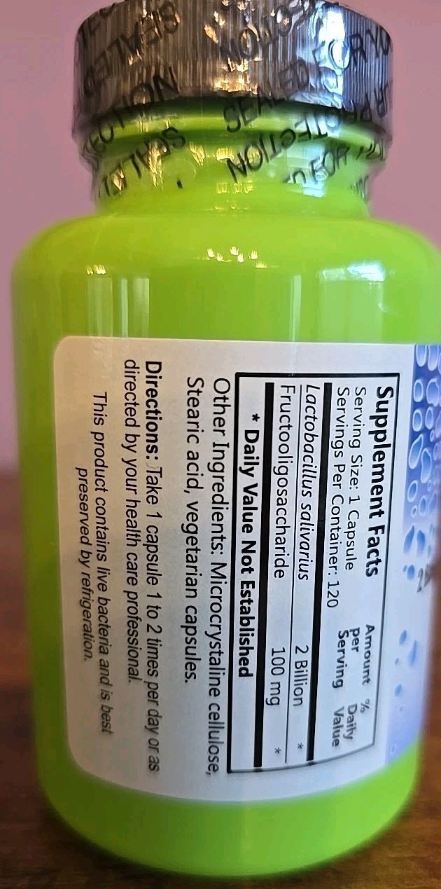 Daily L. Salivarius 2 Billion Live L. Salivarius Bacteria Dietary Supplement 120