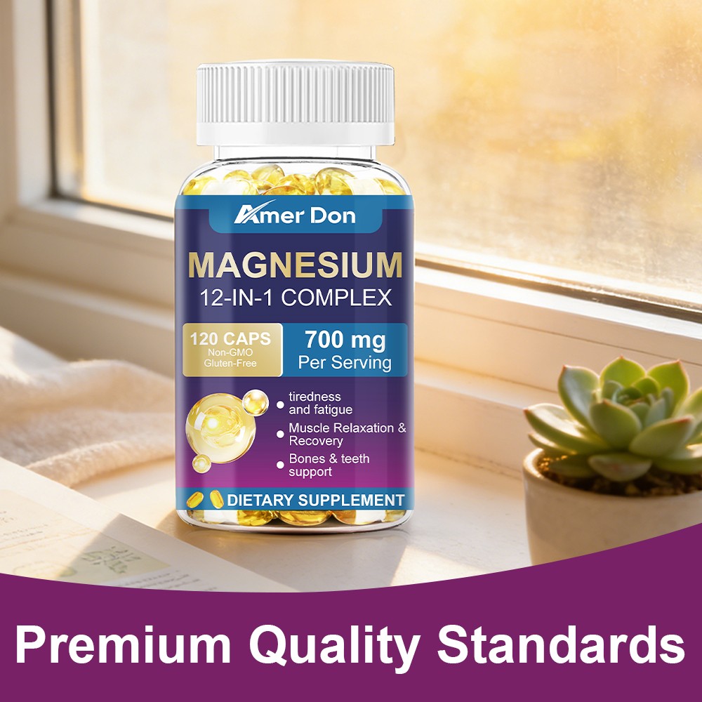 Magnesium Glycinate Chelated Magnesium Bisglycinate 1330mg 30/120 Vegan Capsules