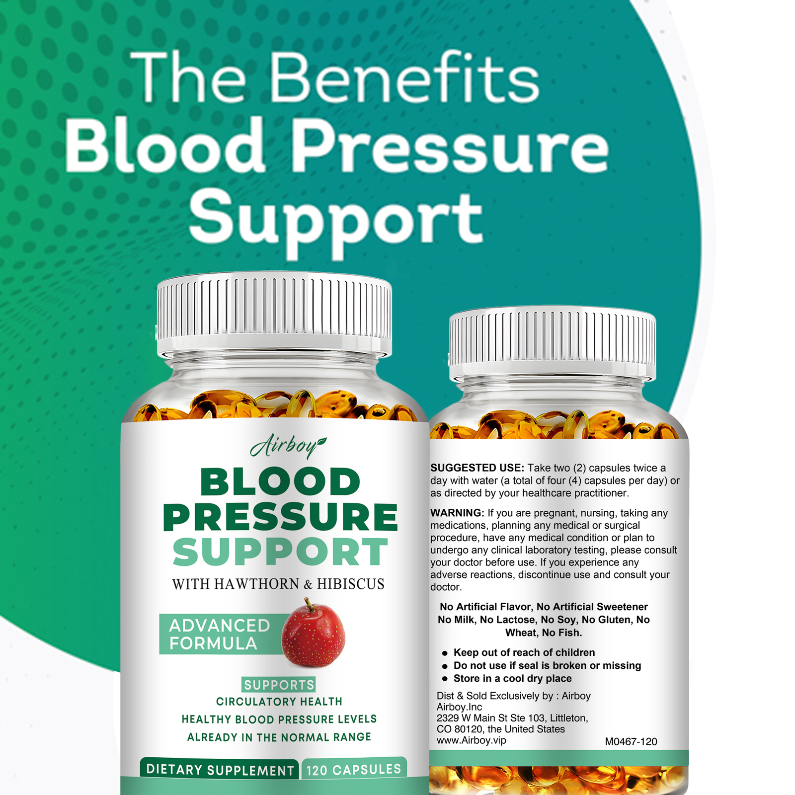 Blood Pressure Support – Hawthorn, Hibiscus – Heart and Blood Pressure Support