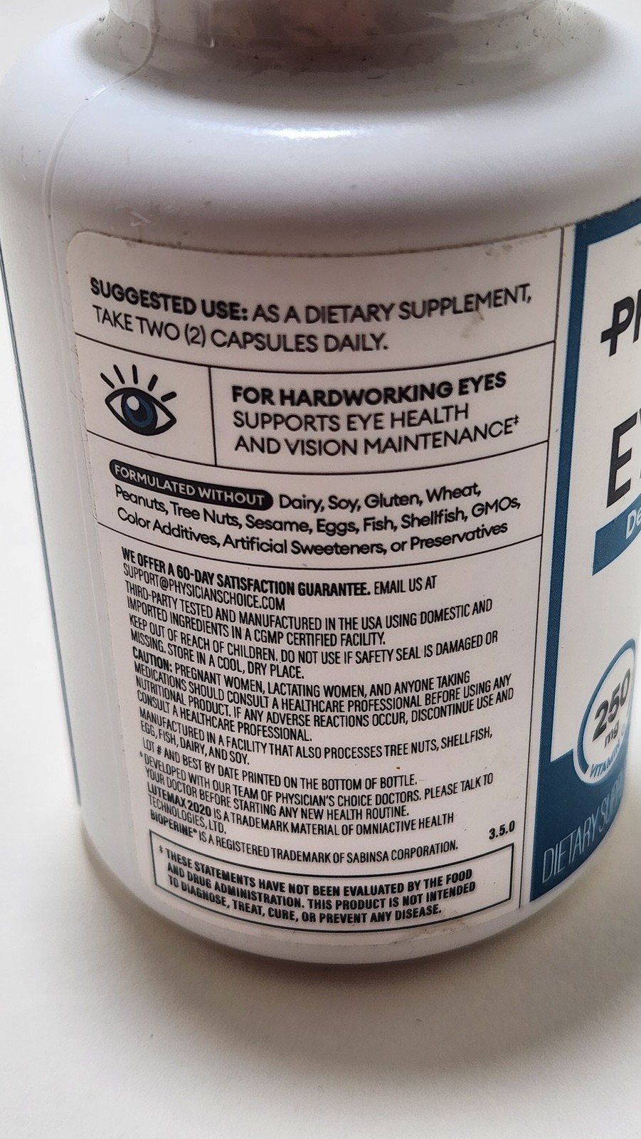 Physician’s Choice Eye Health Supplement 60 Capsules Lutemax