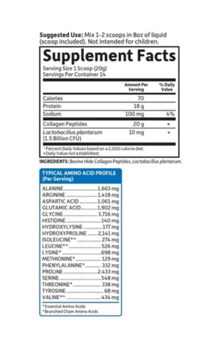 Garden of Life Grass Fed Collagen Peptides Powder – Unflavored Exp 10/2025 Lot 2