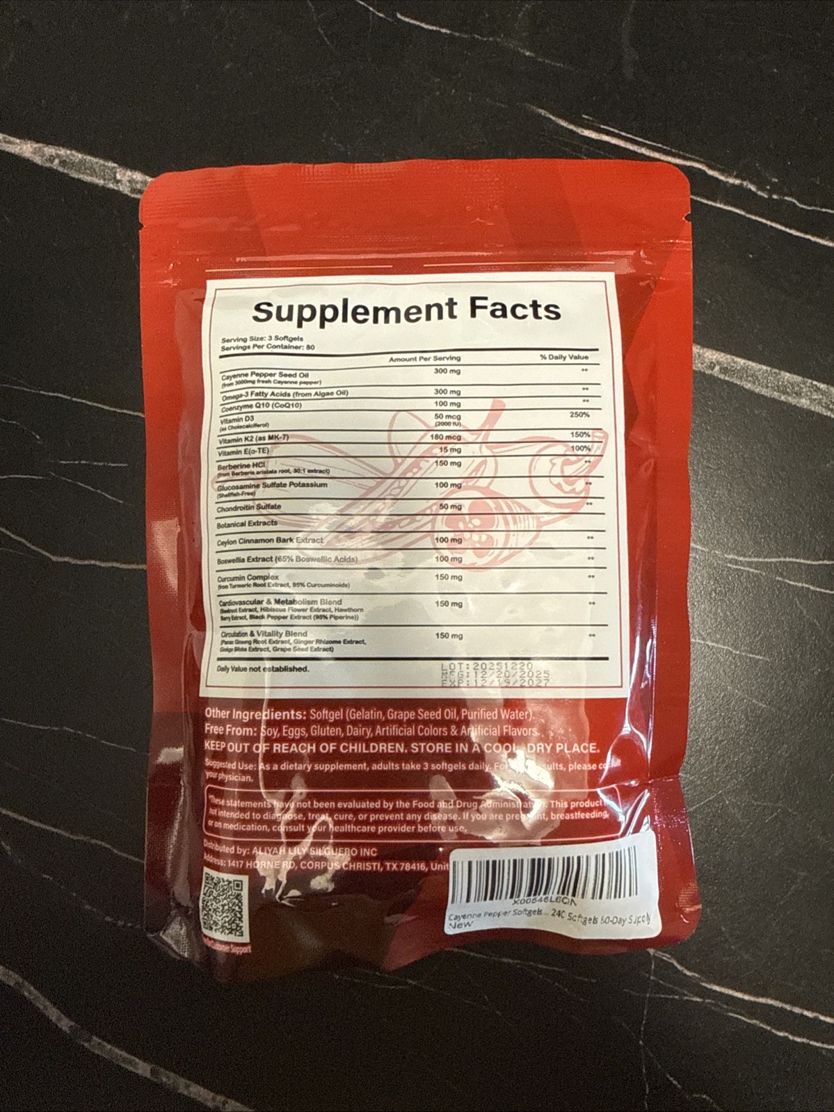 Cayenne Pepper Softgels Supplement – 240 Capsules NEW FREE SHIP