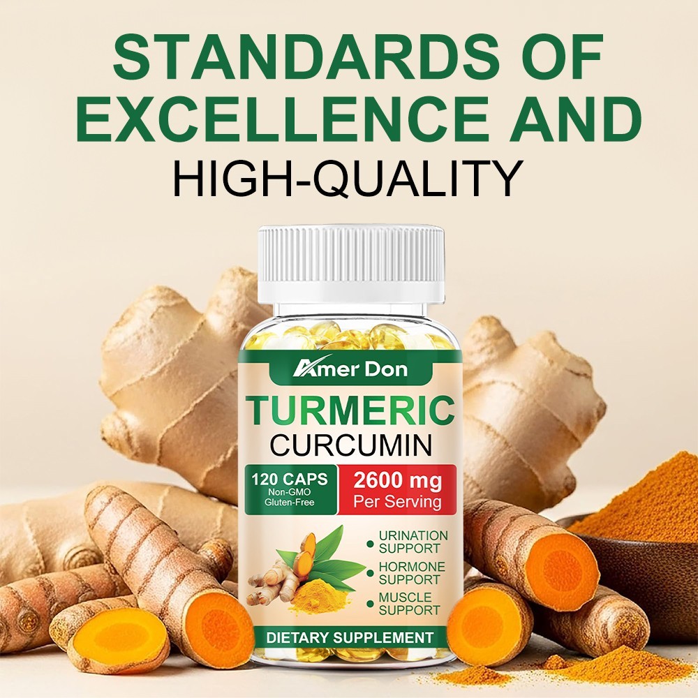 Turmeric Curcumin 2600mg w/ BioPerine Black Pepper Triple Strength Capsules