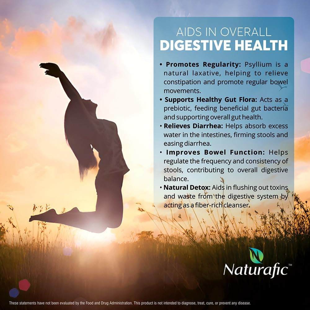 Psyllium Husk Powder Unflavored – Digestive Fiber Supplement for Bowel Regularit