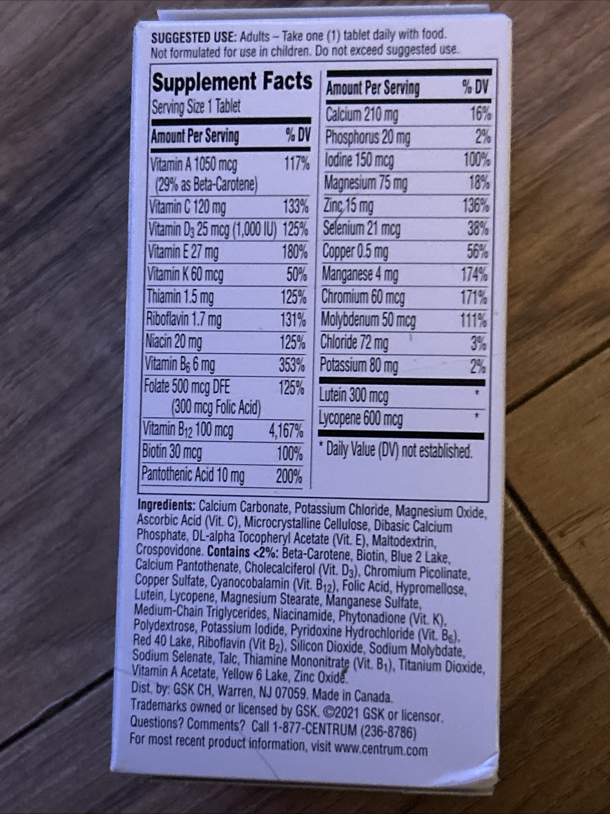New Centrum Silver Men’s 50 Plus Multivitamin 100 Tablets Brain Eye Exp 07/26