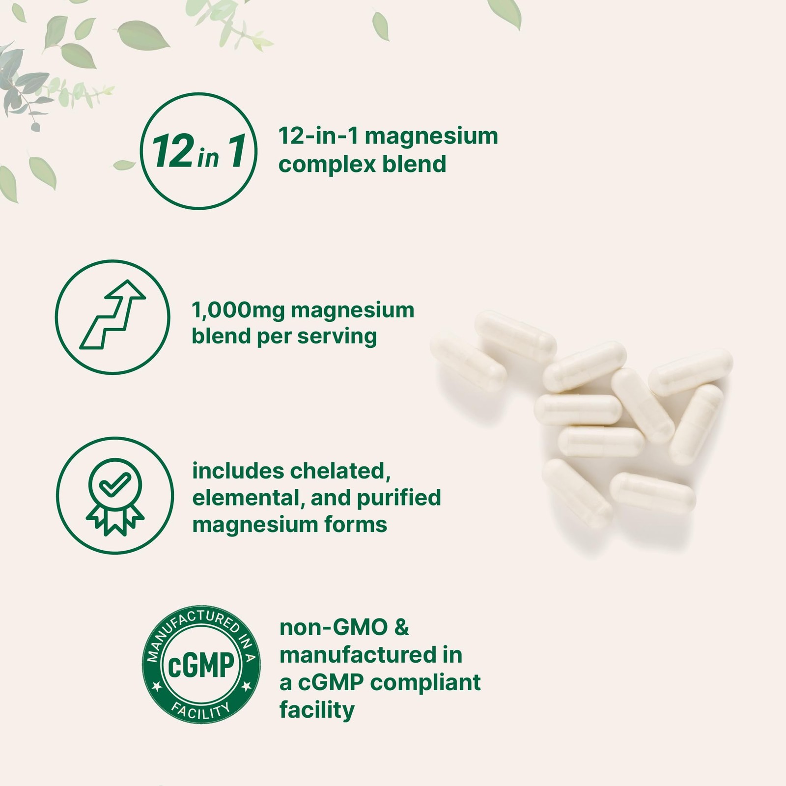 Micro Ingredients 12‑in‑1 Magnesium Complex 1000 mg, 240 Count (Pack of 1)