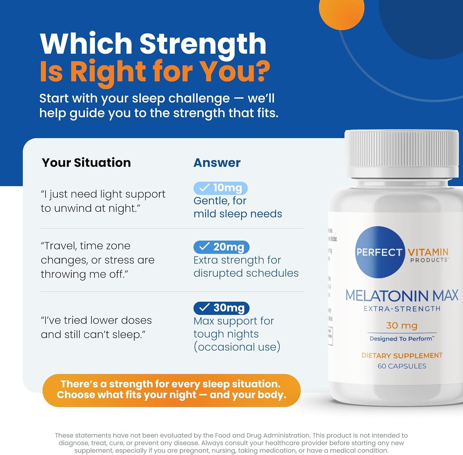 30 mg High Dosage Melatonin Max in Easy-to-Swallow Capsules – 180 Servings