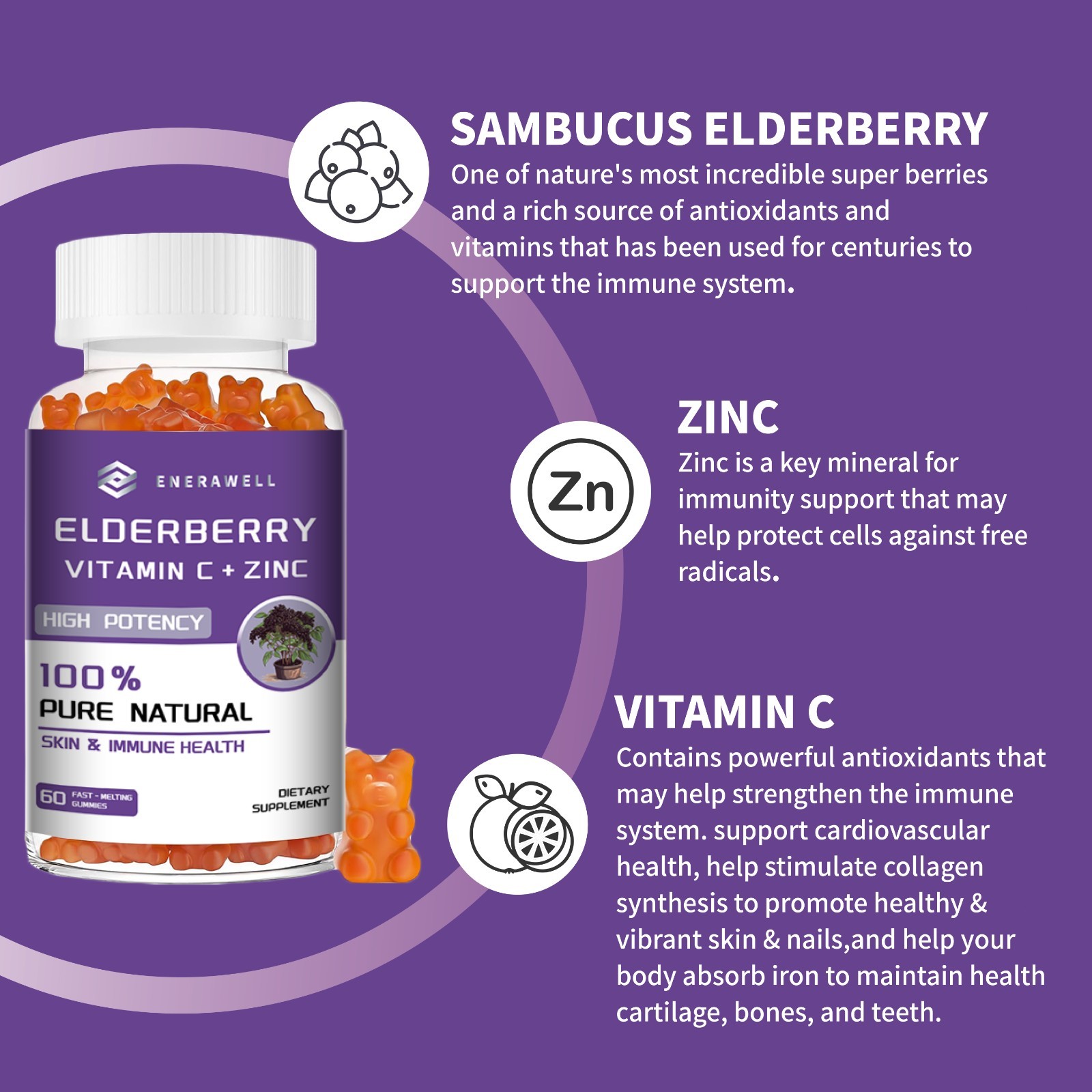 Vitamin C Gummies | 60/120 Gummies – Made With Natural Flavors | 02/07/2027