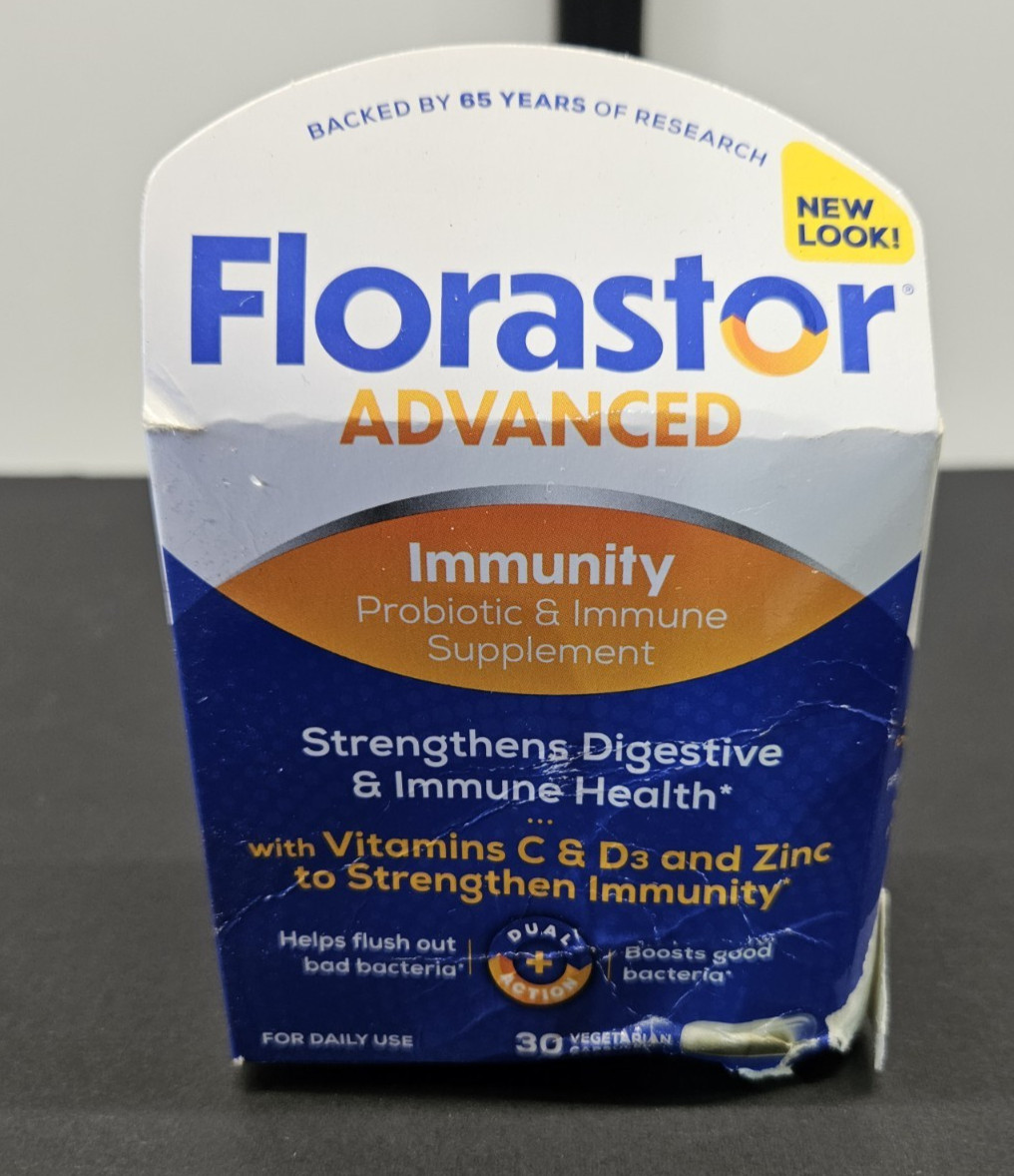 Florastor ADVANCED IMMUNITY Probiotic & Immune supplement 30Ct Exp 11/27