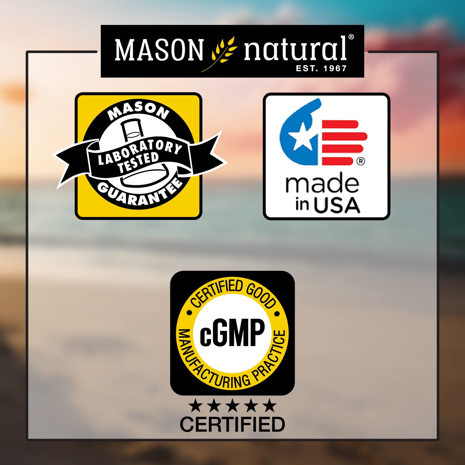 MASON NATURAL Calcium 500 mg (Oyster Shell) with 250 Count (Pack of 1), White