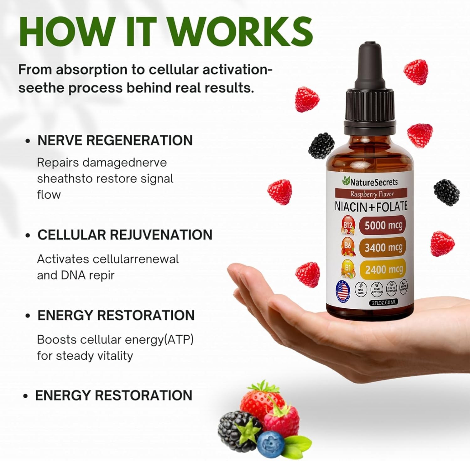 Vitality Boost with NatureSecrets B12 Liquid Drops – Convenient Daily Formula