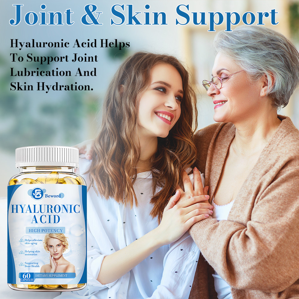 Hyaluronic Acid Anti Aging Hydrating Capsules Wrinkles Fine Lines Joint Health