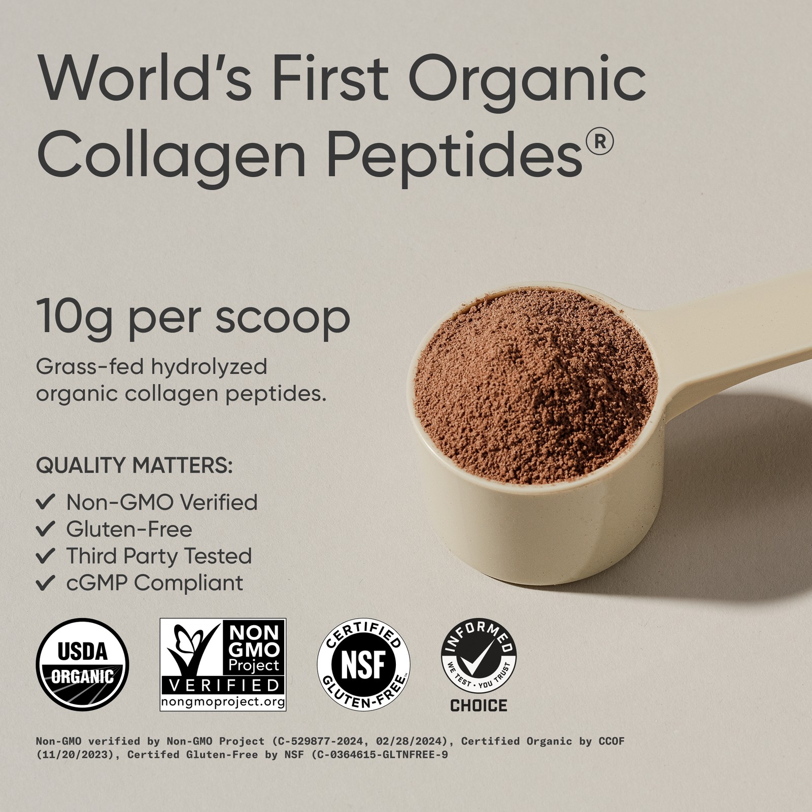 SR Organic Collagen Powder Hydrolyzed Type I & III Protein Dark Chocolate Flavor