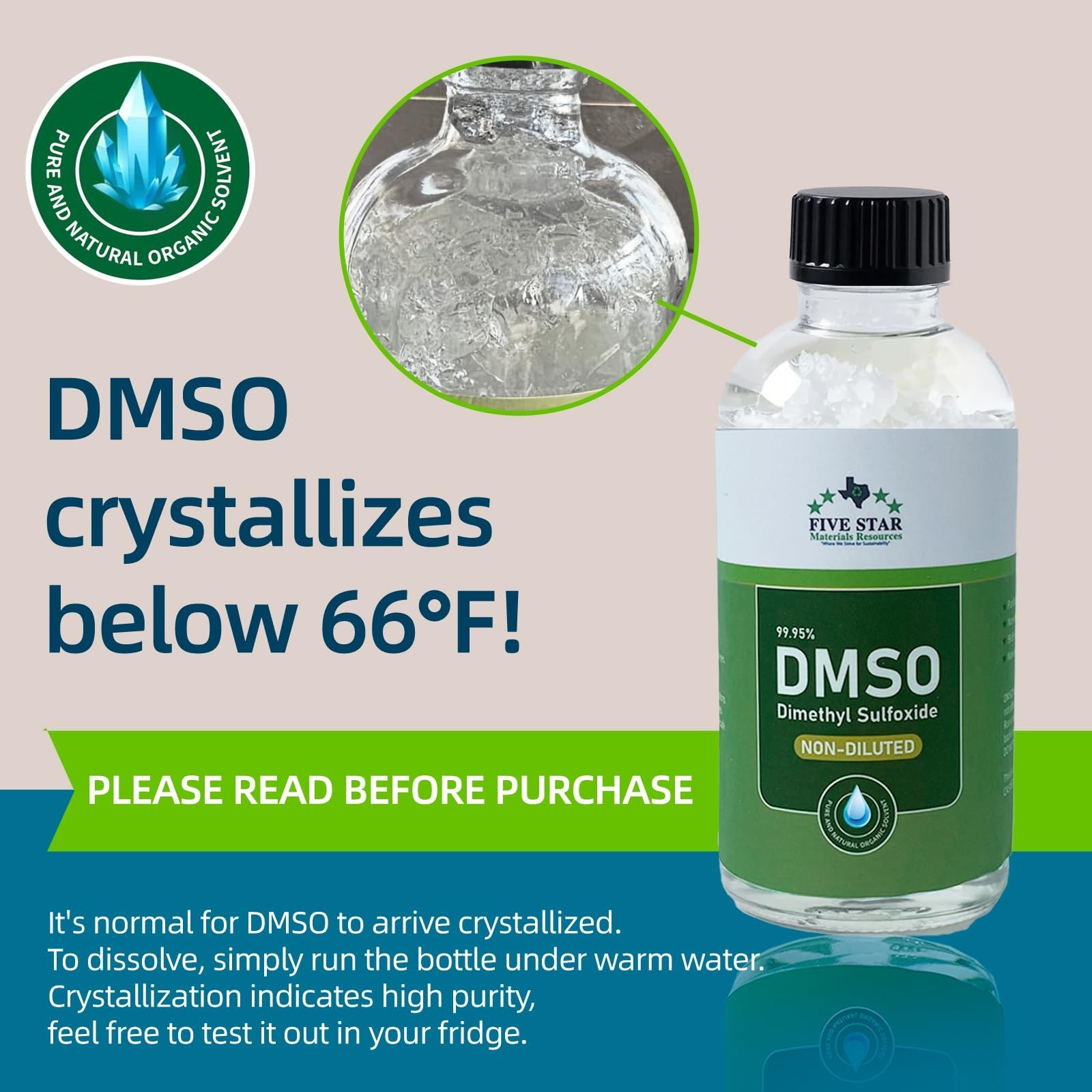 99.95% Pure DMSO Liquid 8 oz | Undiluted, Odorless, Premium Glass Bottle
