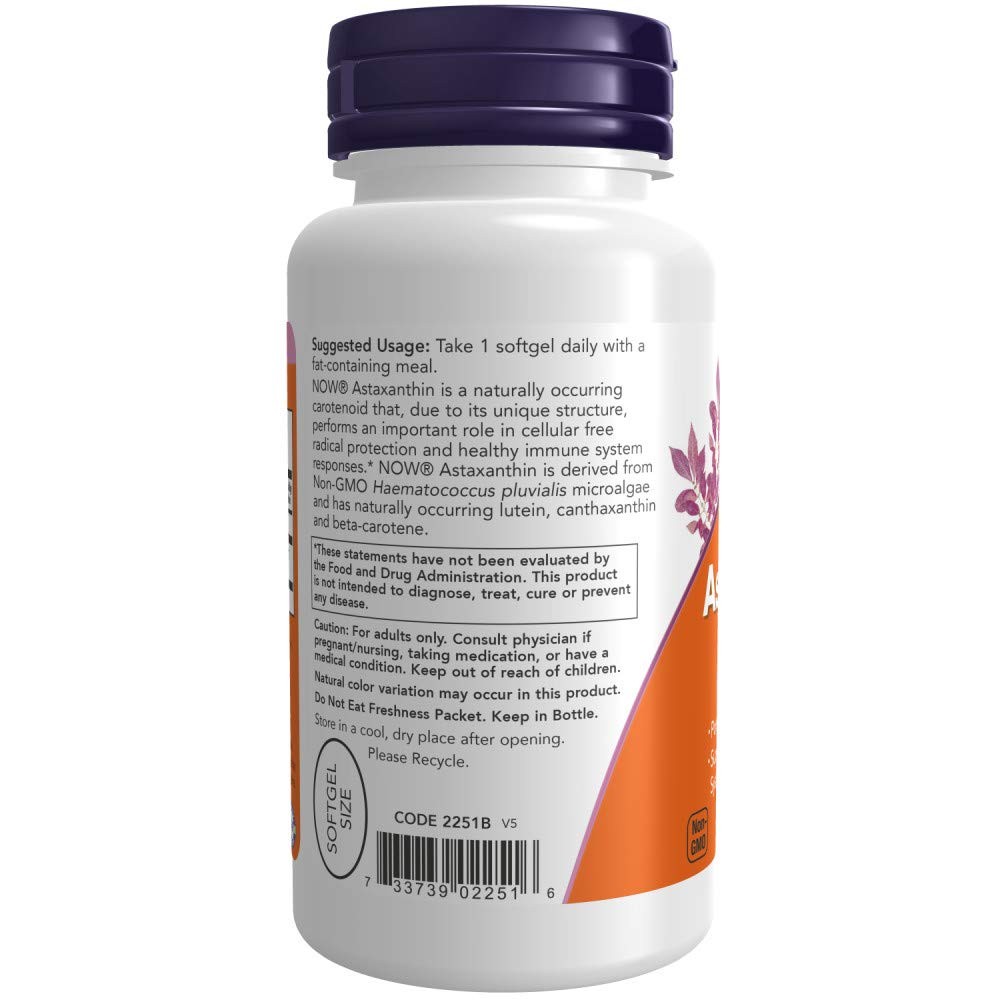 NOW Foods Astaxanthin 10mg 60 SoftGels (2 Pack) 30 Count (Pack of 2)