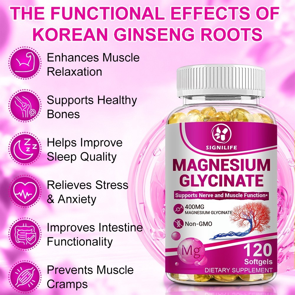 Magnesium Glycinate 400mg -4 * 120 Capsules For Sleep, Stress Relief Support Bon