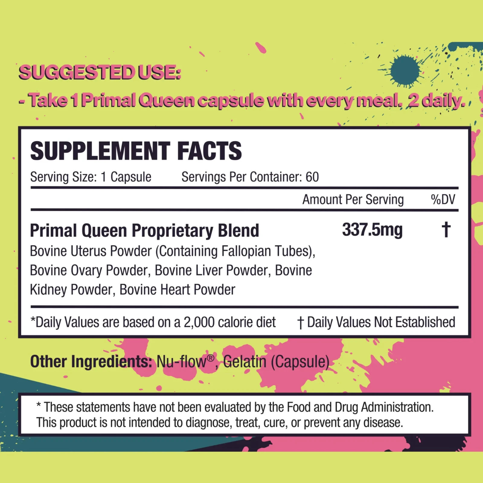 NEW Primal Queen Beef Organ Supplement for Women 60ct – 1 MONTH SUPPLY