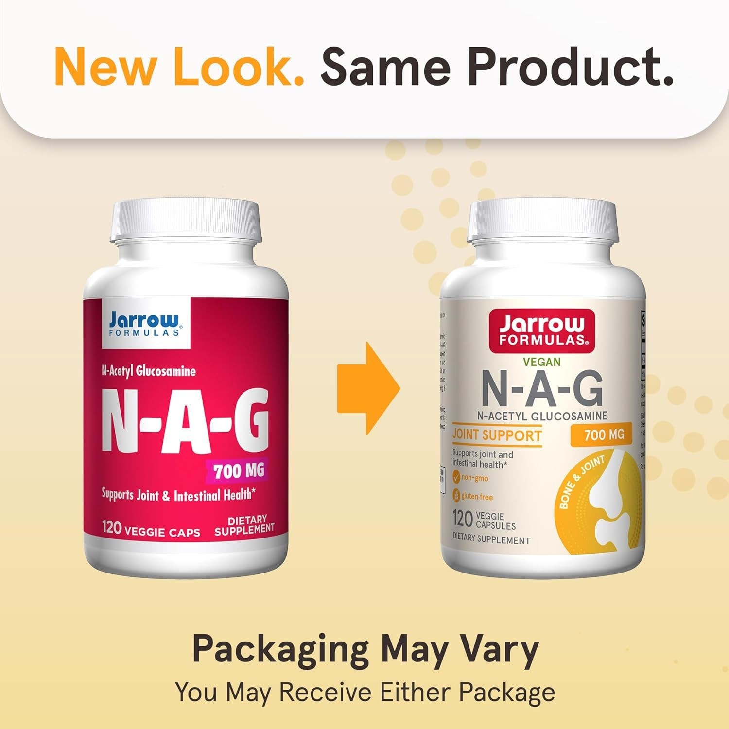 N-A-G 700 mg – Gluten-Free Veggie Capsules for Joint Health Support – 120 Count