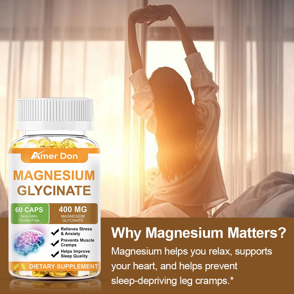 Amer Don’s High Absorption Magnesium Glycinate 400 mg, 60 Capules Non-GMO