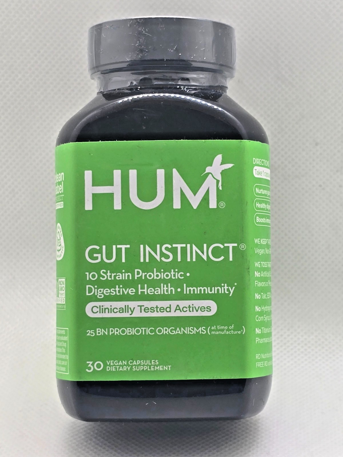HUM Gut Instinct (30-Day Supply) – Daily Probiotics for Digestive Health exp2027