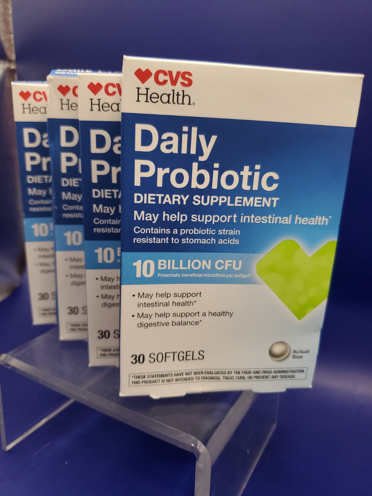 4 Pack CVS Health Daily Probiotic 10 Billion CFU Digestive 30Ct Softgels 06/27