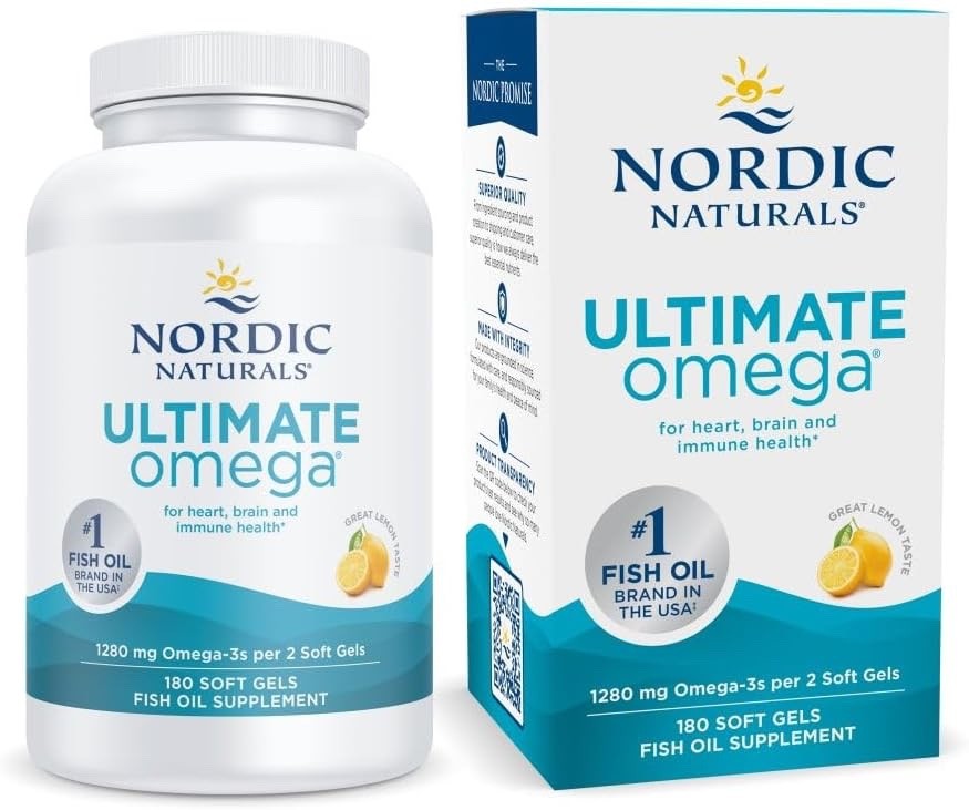 Nordic Naturals Ultimate Omega 180 Count Lemon Flavor – EXP 02/2027 or better
