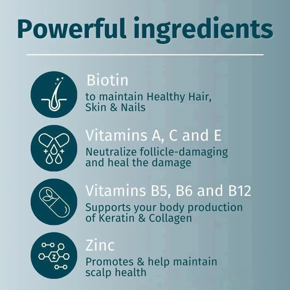 3 Packs WEEM Hair Skin and Nails Gummies, Vegan biotin Vitamins, Healthy Hair