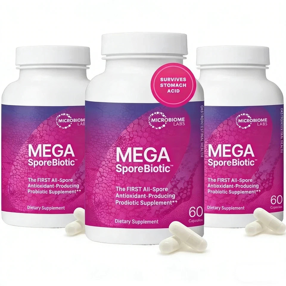 Mega Sporebiotic 60 Capsule Supplement Pills – Microbiome & Gut Wellness