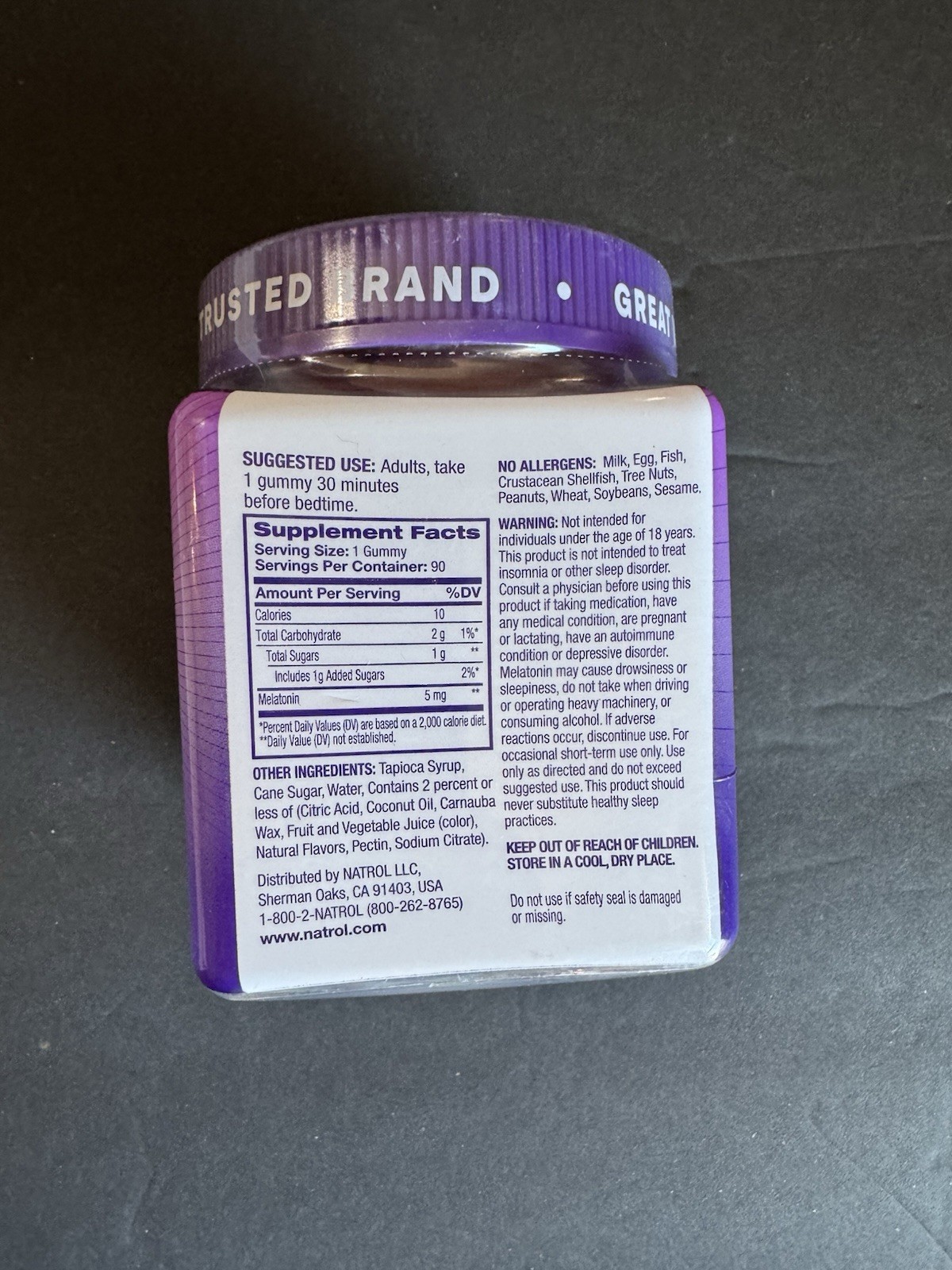 Natrol Melatonin 5mg 90 Gummies Strawberry Sleep Aid Exp 02/2026 New