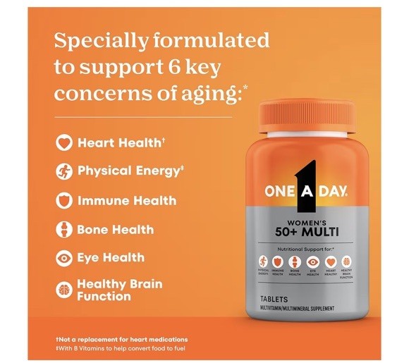 One A Day Multivitamin for Women 50 and Over Tablets, Womens Multivitamin 50 plu