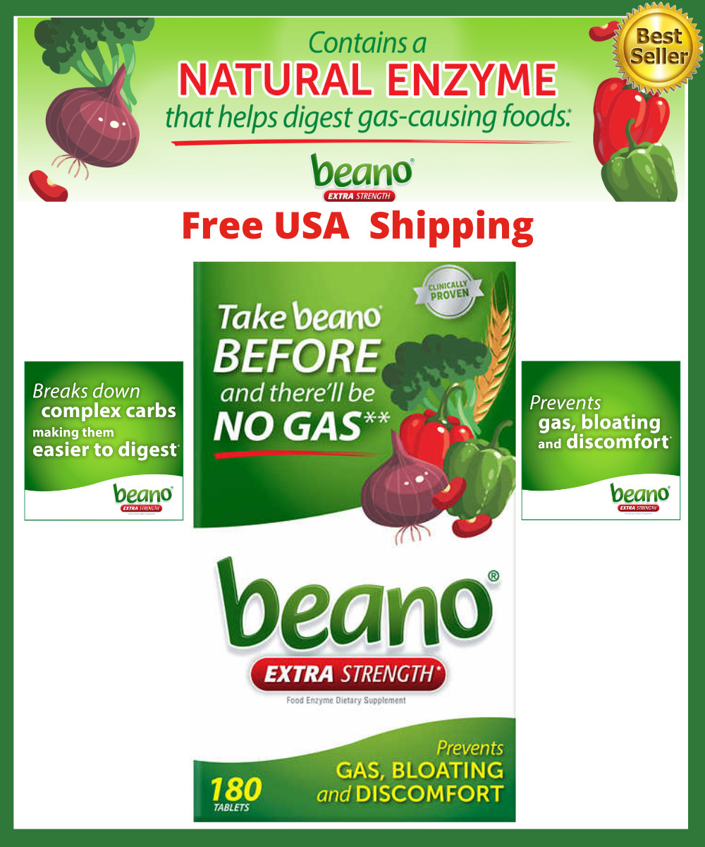 Beano Extra Strength Food Enzyme ULTRA 800 Dietary Supplement, 180 Tablets Gas