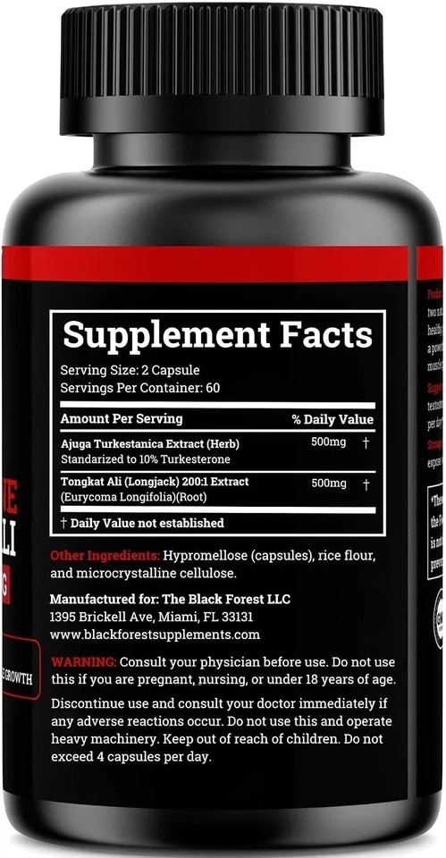 Black Forest Turkesterone Supplement 500mg Capsule (Max Purity 95% Extract)