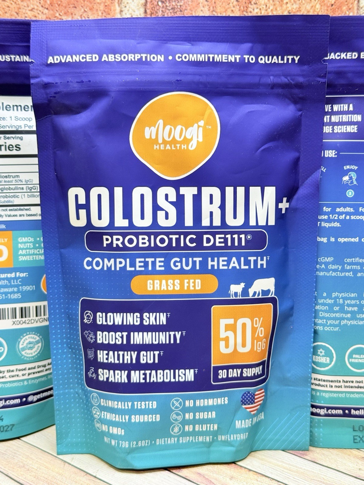 Moogi Health Colostrum + Probiotic DE111 Complete Gut Health 3pk 2.6oz Each New