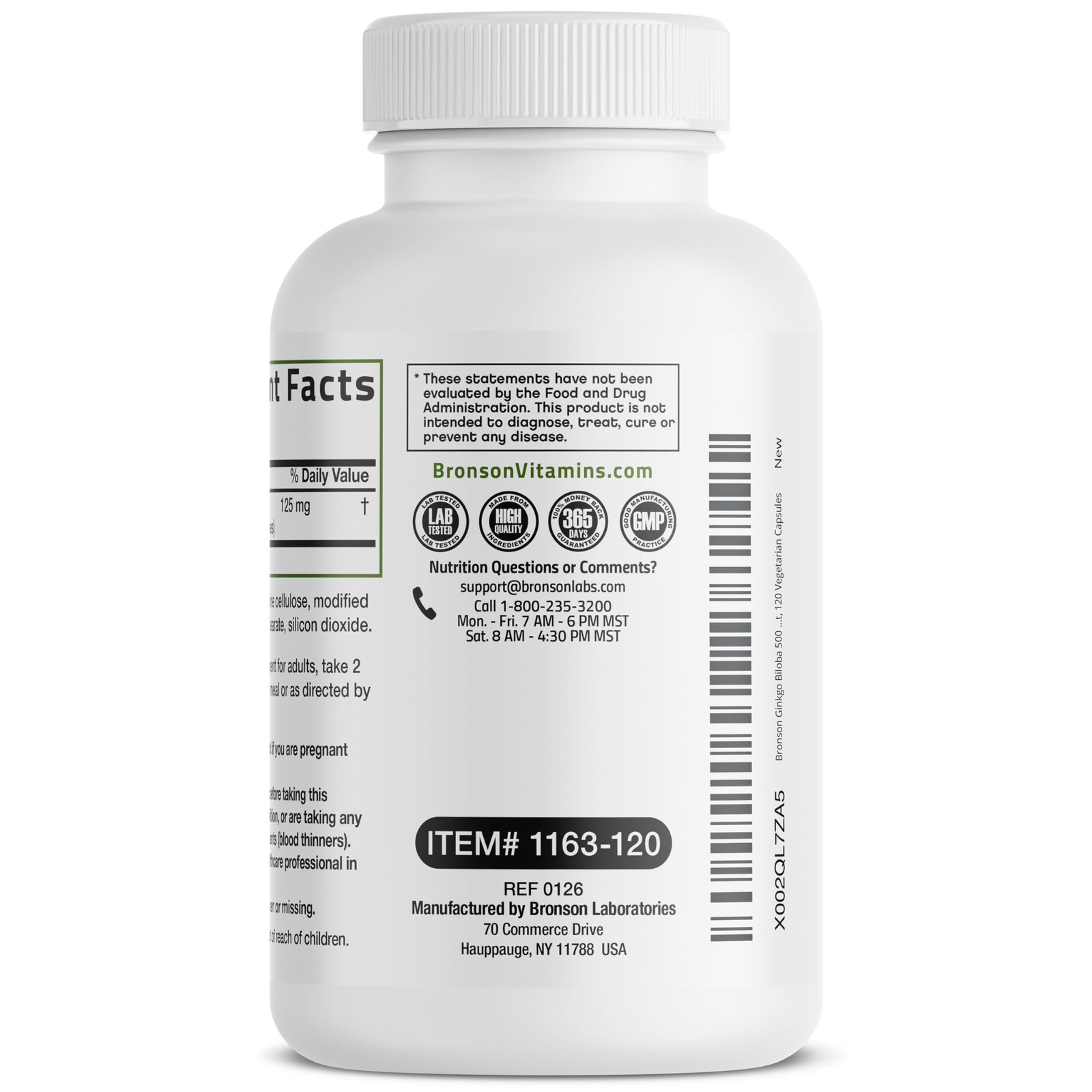 Ginkgo Biloba Extra Strength Brain & Memory Support 120 Capsules